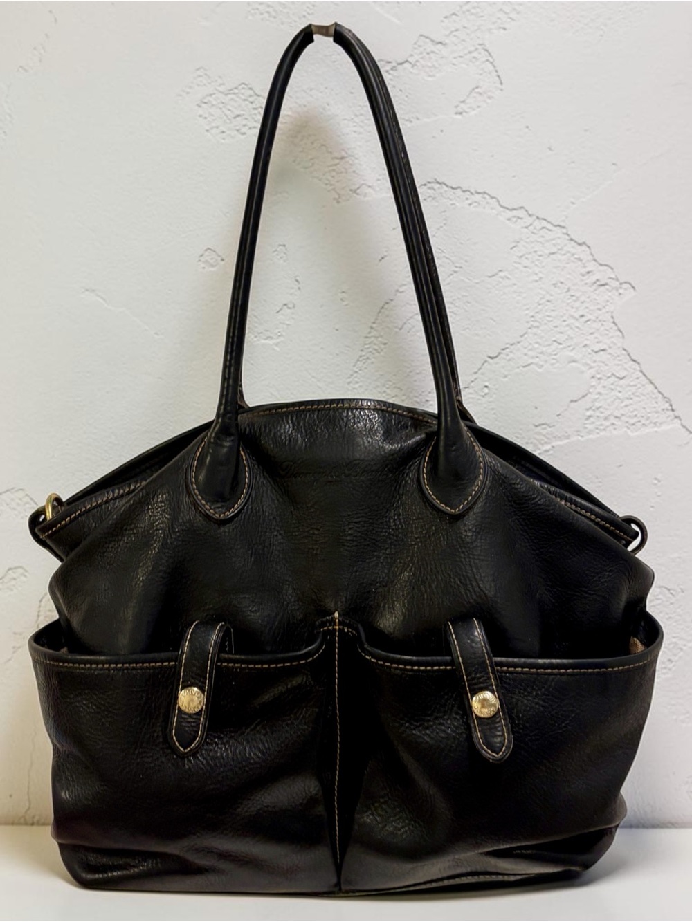 Dooney & Bourke 1975 Classic Black Leather Tote Handbag